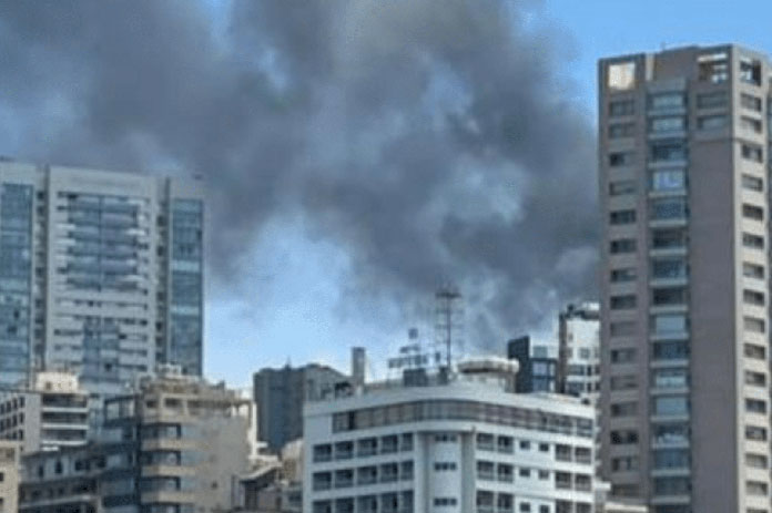 حريق فندق بيروت