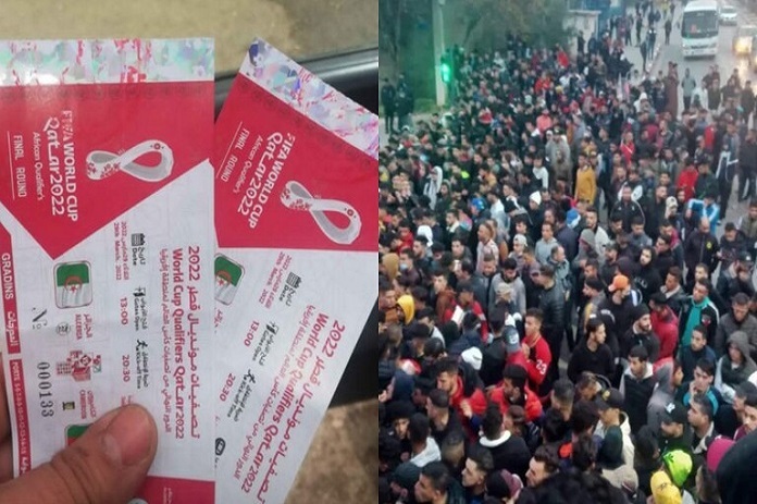 تدافع وحالات إغماء وسط جماهير المنتخب الجزائري من أجل اقتناء تذكرة المباراة الفاصلة