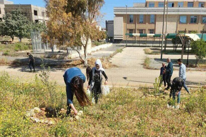 جامعة البعث تستكمل أعمال مشروع الحديقة البيئية النباتية فيها