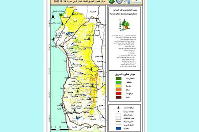مستويات خطورة متوسطة للحرائق