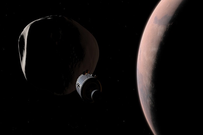 لقاء قريب بين مركبة فضائية وقمر “الخوف” المريخي يكشف عن هياكل غريبة “مخيفة” داخله