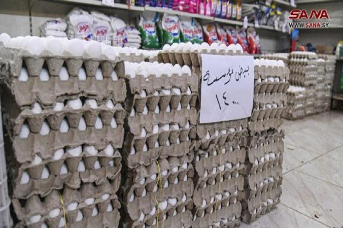 السورية للتجارة بدمشق تواصل طرح البيض بسعر 14 ألفاً للطبق في صالاتها