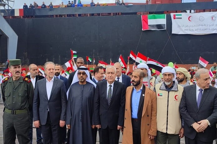مساعدات إماراتية تصل مرفأ اللاذقية