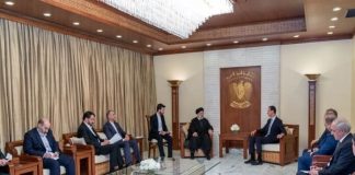 الرئيس الأسد يجري جلسة مباحثات مع الرئيس الإيراني قبيل مغادرته دمشق