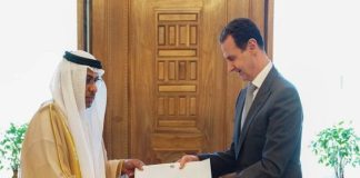 الرئيس بشار الأسد يتلقى دعوة من الشيخ محمد بن زايد