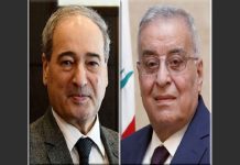وزير الخارجية السوري مع وزير الخارجية اللبناني