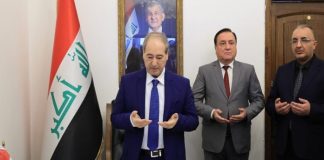 المقداد يقدم واجب العزاء بضحايا حريق الحمدانية في السفارة العراقية بدمشق