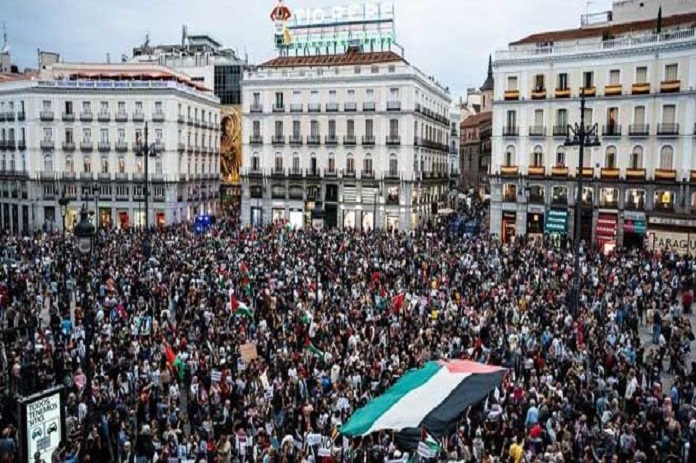 تنديداً بمجازر الاحتلال الإسرائيلي فى غزة … مظاهرات حاشدة تعم المدن الإسبانية