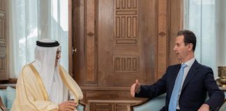 الرئيس الأسد خلال استقباله وزير خارجية البحرين